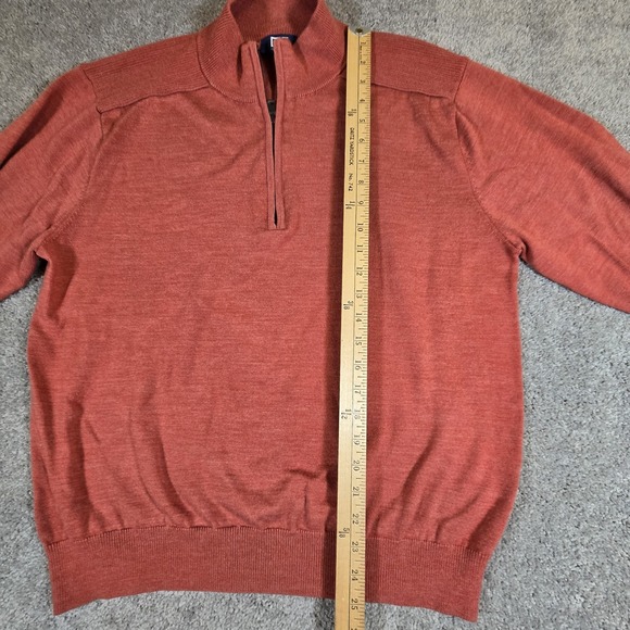 Cutter & Buck Mens 1/4 Zip‎ Red Long Sleeve Pullover Size Large Wool Blend - Picture 4 of 8